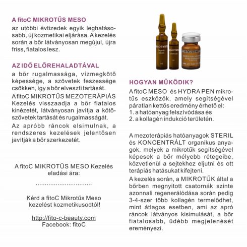 fito.C - MesoPen, Vitamin C Tablets and 4pcs of Meso Ampoulles - MesoPen Tűs Mezo, C Vitamin Tabletták és 4db Meso Amplla, 1db - Tesztergépet tudunk ingyenesen két hétre adni! - Br. 39.000,-Ft