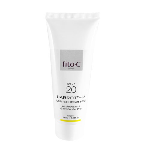 fito.C - Carrot - P Sunscreen Cream, SPF20 - Bio Sárgarépa - F Fényvédő Krém, SPF20, 100ml - fizikai fényszűrőkkel