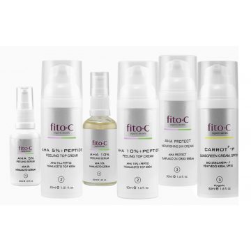   fito.C - 8 Hetes Otthoni AHA Készlet F (2db Szérum, 2db TOP Krém, 1db Multi No.4, 1db Fényvédő-K+F*)  - 10% árengedménnyel - *kémiai és fizikai fényszűrőkkel